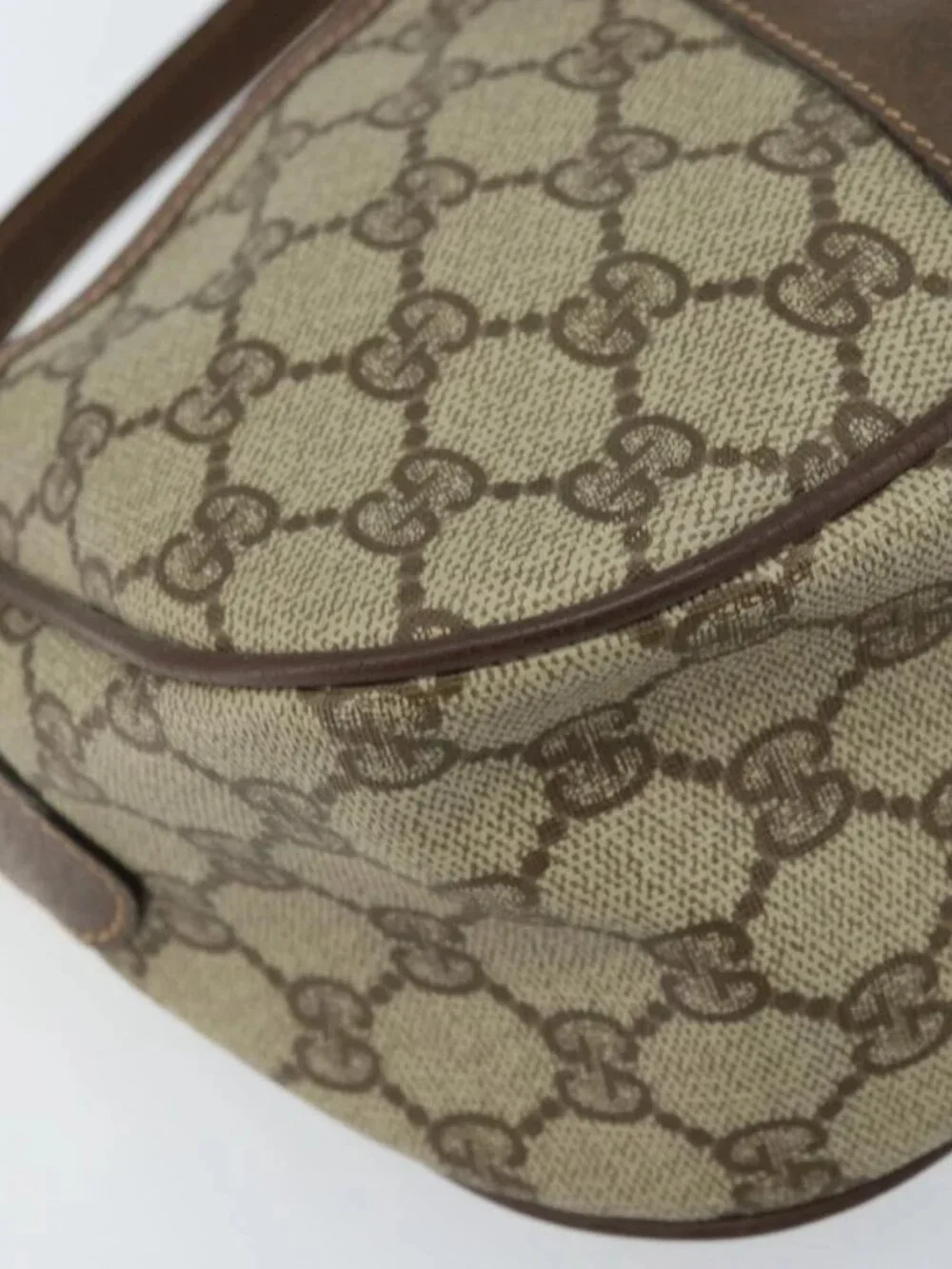 GUCCI GG Supreme Web Sherry Line Bag PVC Beige 001 123 6177 002 Auth ep13516 - Picture 3 of 16